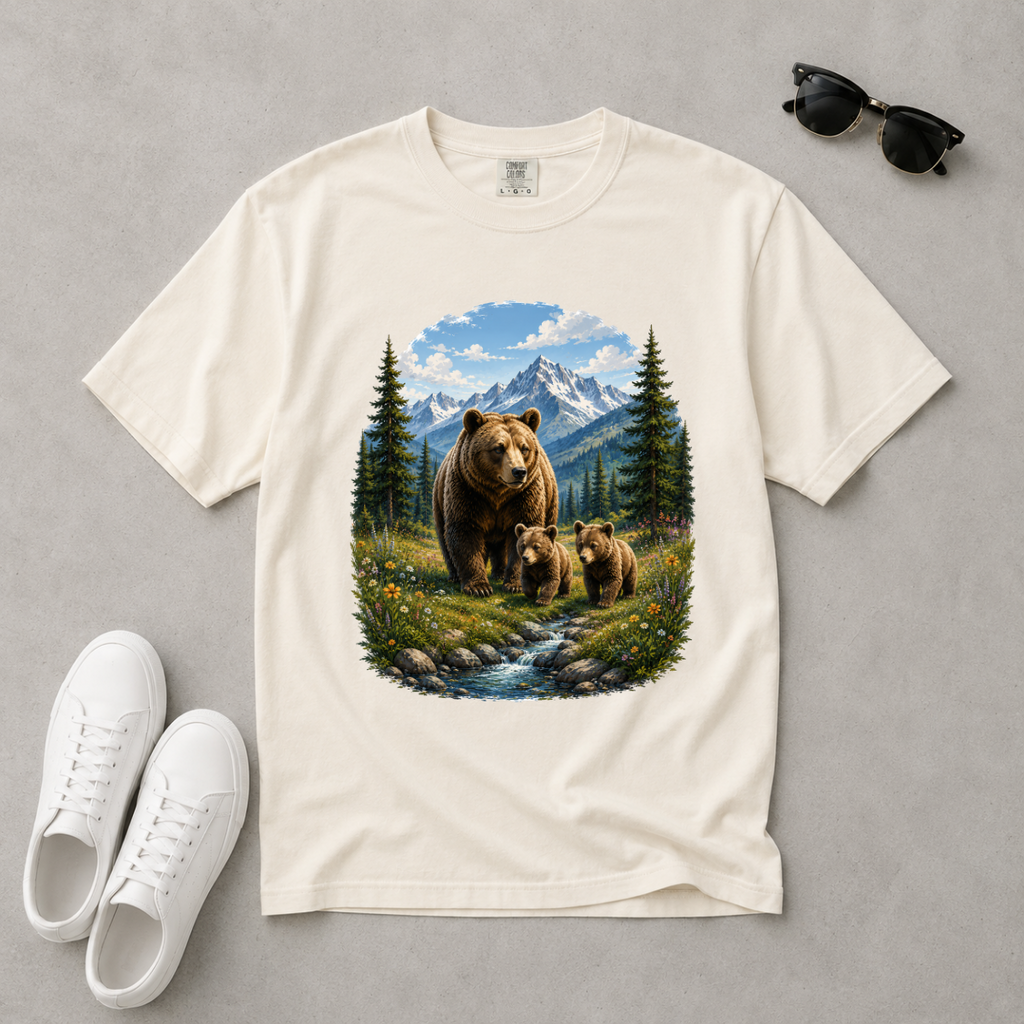 Bear Family – Mama Bear & Cubs T-Shirt | Explorer Edition