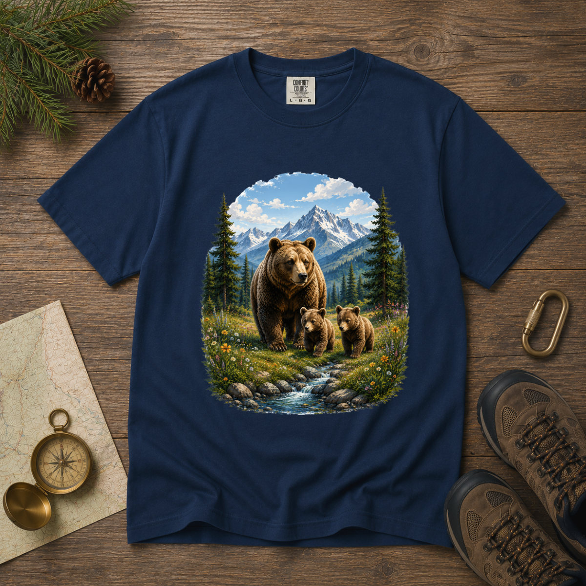 Bear Family – Mama Bear & Cubs T-Shirt | Explorer Edition