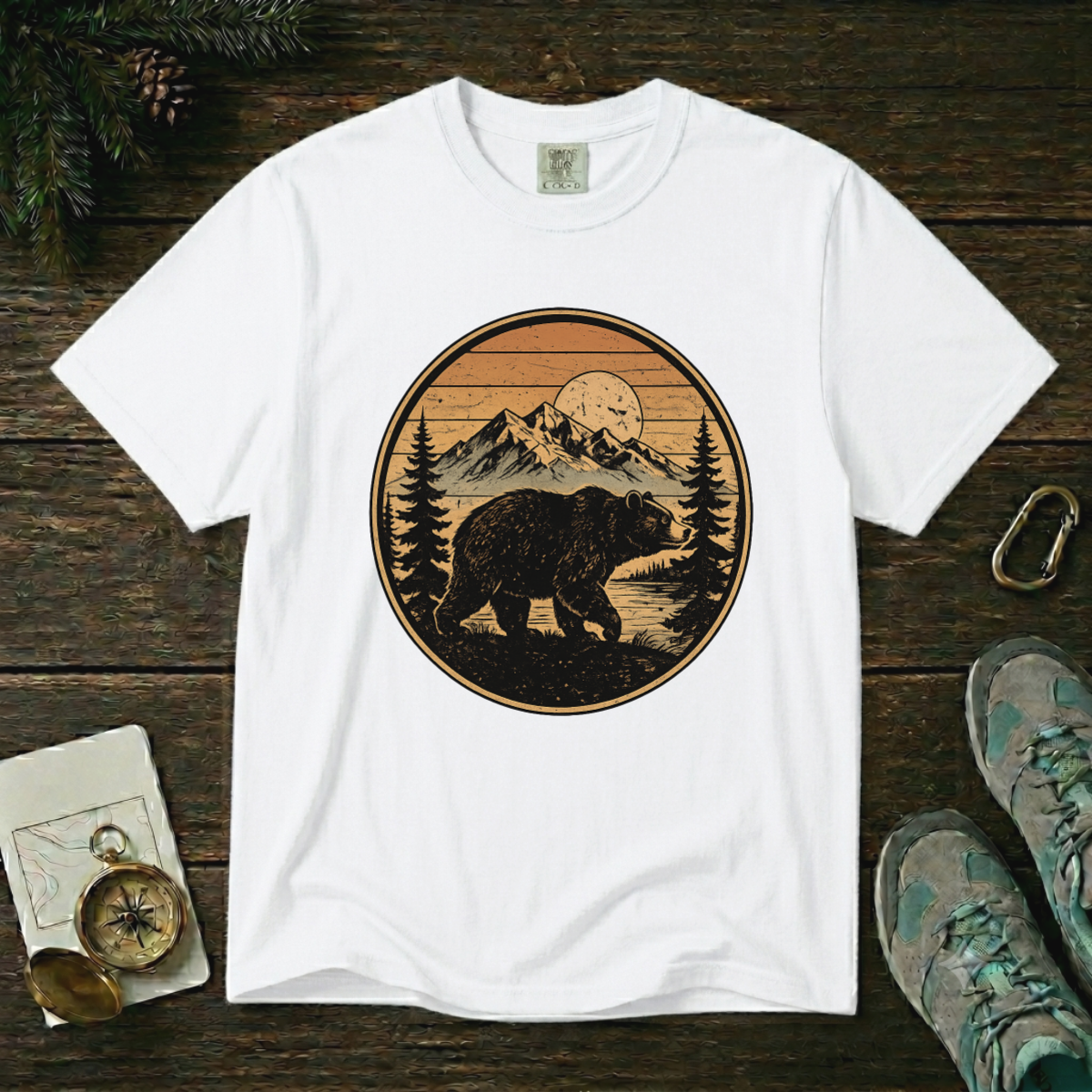 Rustic Bear – Cabin Life Mountain T-Shirt | Explorer Edition