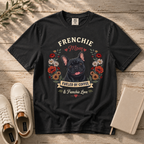 Black French Bulldog Dog Mom T-Shirt | Fueled by Coffee & Frenchie Love