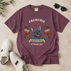 Blue French Bulldog Dog Mom T-Shirt | Fueled by Coffee & Frenchie Love