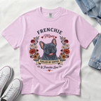 Blue French Bulldog Dog Mom T-Shirt | Fueled by Coffee & Frenchie Love