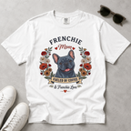 Blue French Bulldog Dog Mom T-Shirt | Fueled by Coffee & Frenchie Love