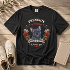 Blue French Bulldog Dog Mom T-Shirt | Fueled by Coffee & Frenchie Love