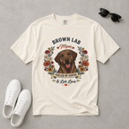 Chocolate Labrador Dog Mom T-Shirt | Fueled by Coffee & Lab Love