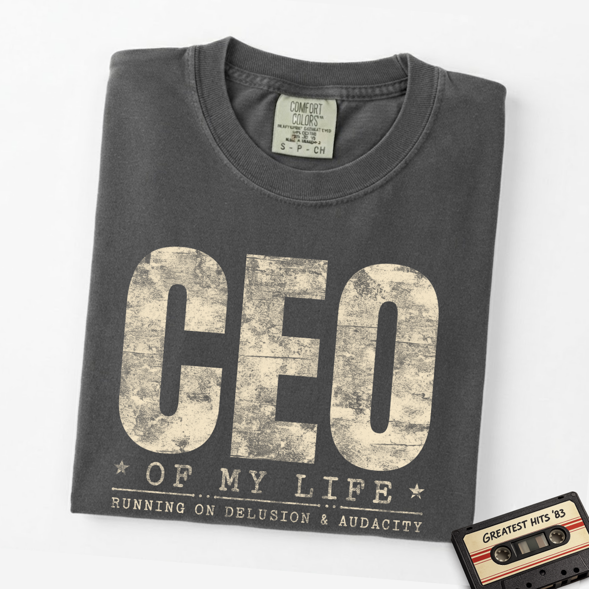 Running on Delusion & Audacity – Funny Entrepreneur T-Shirt | Explorer Edition