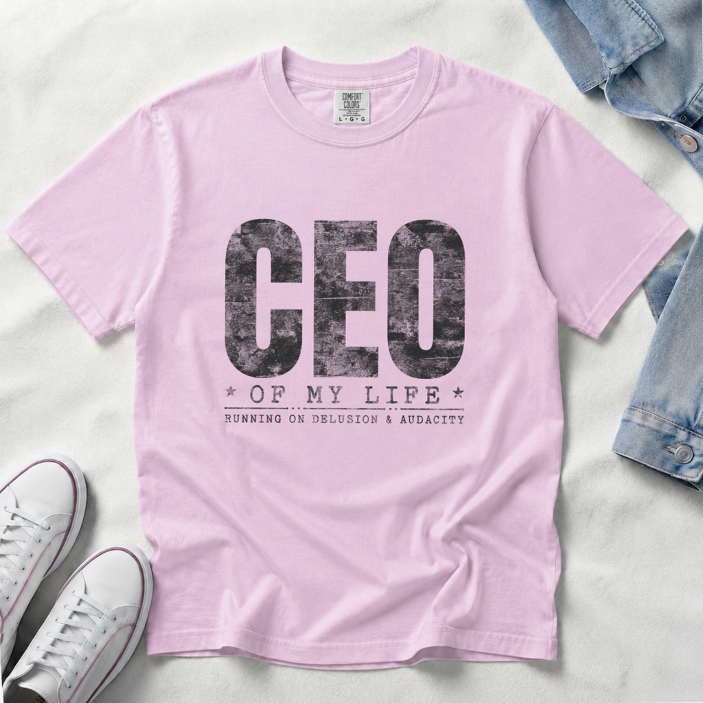Running on Delusion & Audacity – Funny Entrepreneur T-Shirt | Explorer Edition