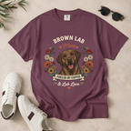 Chocolate Labrador Dog Mom T-Shirt | Fueled by Coffee & Lab Love