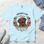 Chocolate Labrador Dog Mom T-Shirt | Fueled by Coffee & Lab Love