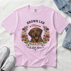 Chocolate Labrador Dog Mom T-Shirt | Fueled by Coffee & Lab Love