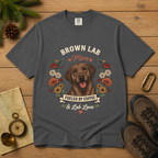 Chocolate Labrador Dog Mom T-Shirt | Fueled by Coffee & Lab Love