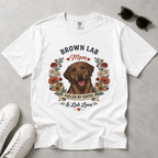 Chocolate Labrador Dog Mom T-Shirt | Fueled by Coffee & Lab Love