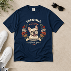 Cream French Bulldog Dog Mom T-Shirt | Fueled by Coffee & Frenchie Love