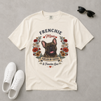 Brindle French Bulldog Dog Mom T-Shirt | Fueled by Coffee & Frenchie Love