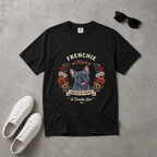 Blue French Bulldog Dog Mom T-Shirt | Fueled by Coffee & Frenchie Love