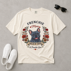 Blue French Bulldog Dog Mom T-Shirt | Fueled by Coffee & Frenchie Love