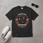 Black French Bulldog Dog Mom T-Shirt | Fueled by Coffee & Frenchie Love