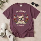 Cream French Bulldog Dog Mom T-Shirt | Fueled by Coffee & Frenchie Love