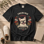 Cream French Bulldog Dog Mom T-Shirt | Fueled by Coffee & Frenchie Love