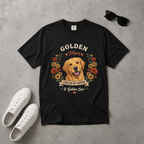 Golden Retriever Dog Mom T-Shirt | Fueled by Coffee & Golden Love