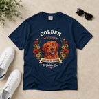 Red Golden Retriever Dog Mom T-Shirt | Fueled by Coffee & Golden Love