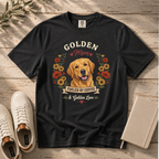 Golden Retriever Dog Mom T-Shirt | Fueled by Coffee & Golden Love