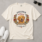 Golden Retriever Dog Mom T-Shirt | Fueled by Coffee & Golden Love