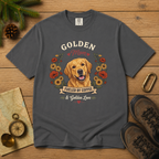 Golden Retriever Dog Mom T-Shirt | Fueled by Coffee & Golden Love