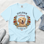 Light Golden Retriever Dog Mom T-Shirt | Fueled by Coffee & Golden Love