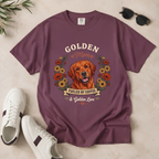 Red Golden Retriever Dog Mom T-Shirt | Fueled by Coffee & Golden Love
