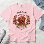 Red Golden Retriever Dog Mom T-Shirt | Fueled by Coffee & Golden Love