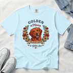 Red Golden Retriever Dog Mom T-Shirt | Fueled by Coffee & Golden Love