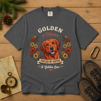 Red Golden Retriever Dog Mom T-Shirt | Fueled by Coffee & Golden Love