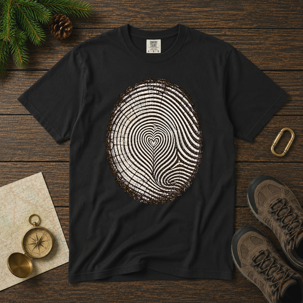 Love the Forest – Tree Ring Heart T-Shirt | Explorer Edition
