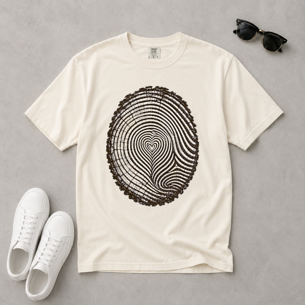 Love the Forest – Tree Ring Heart T-Shirt | Explorer Edition