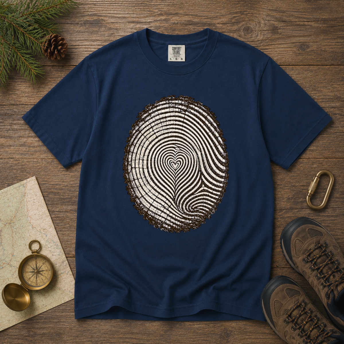 Love the Forest – Tree Ring Heart T-Shirt | Explorer Edition