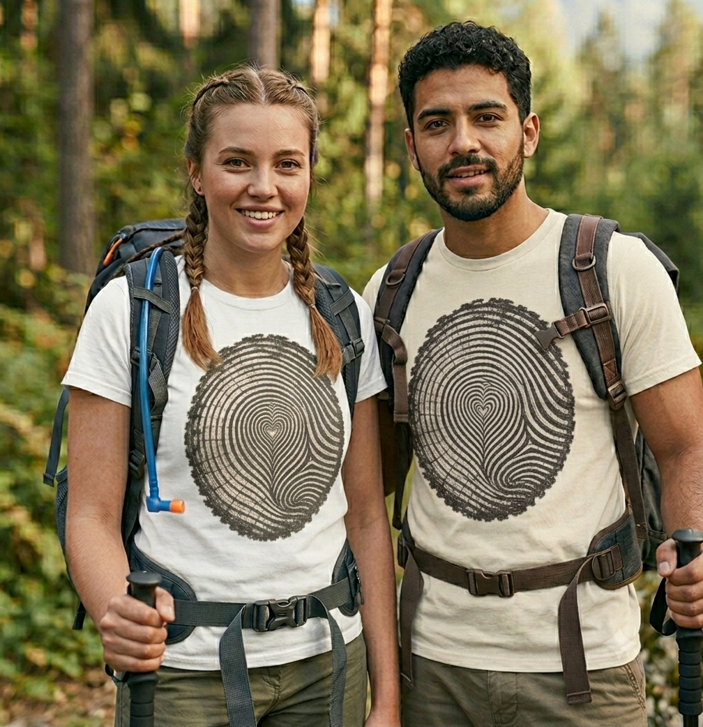 Love the Forest – Tree Ring Heart T-Shirt | Explorer Edition