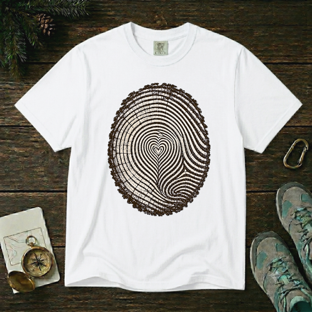 Love the Forest – Tree Ring Heart T-Shirt | Explorer Edition