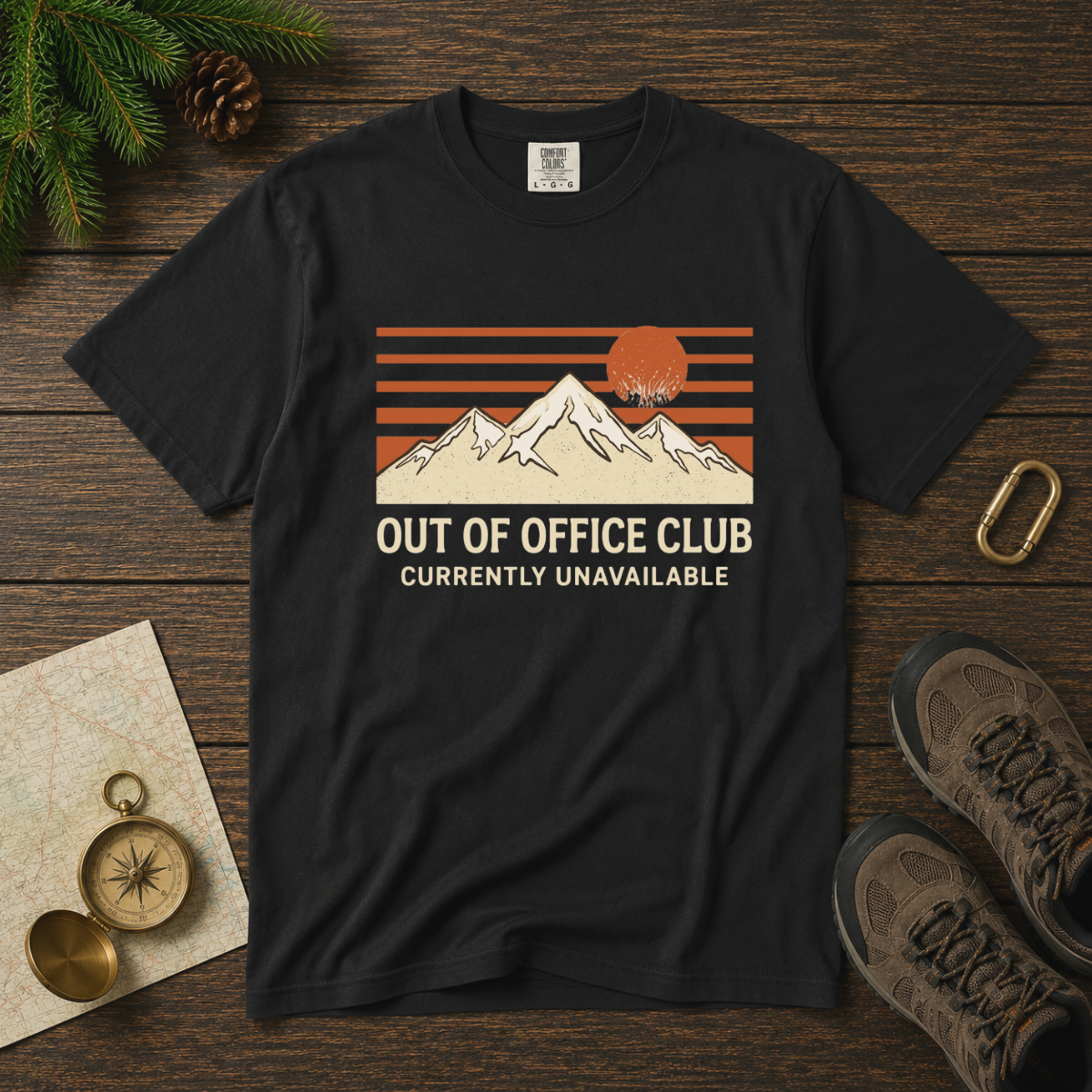 Out of Office Club – Mountain Sunset T-Shirt | Explorer Edition