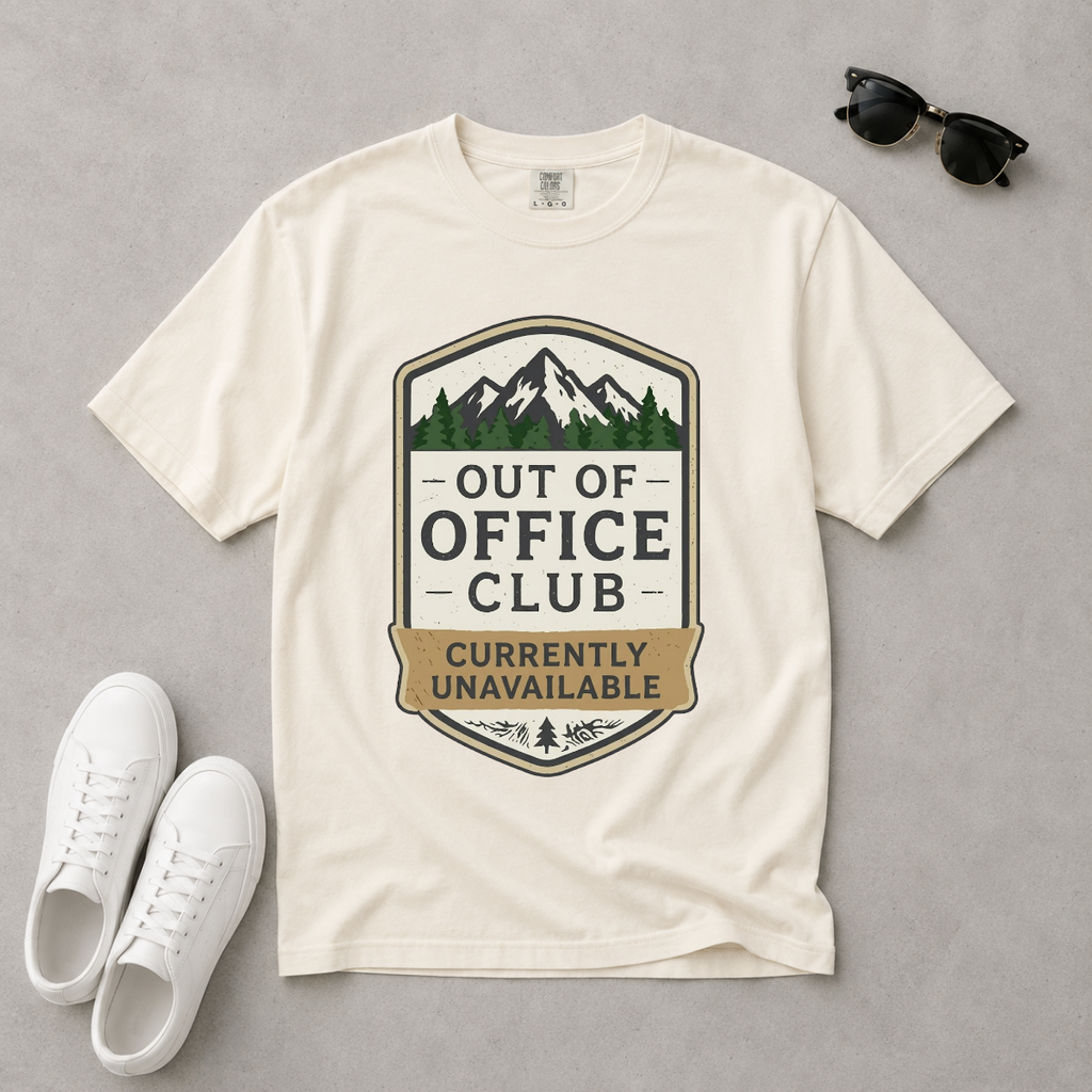 Out of Office Club – Retro Badge T-Shirt | Explorer Edition