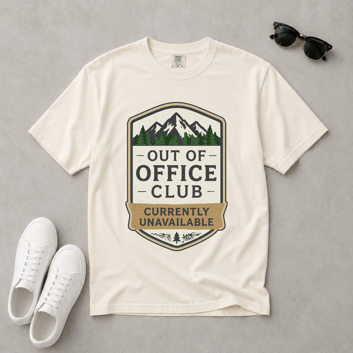 Out of Office Club – Retro Badge T-Shirt | Explorer Edition