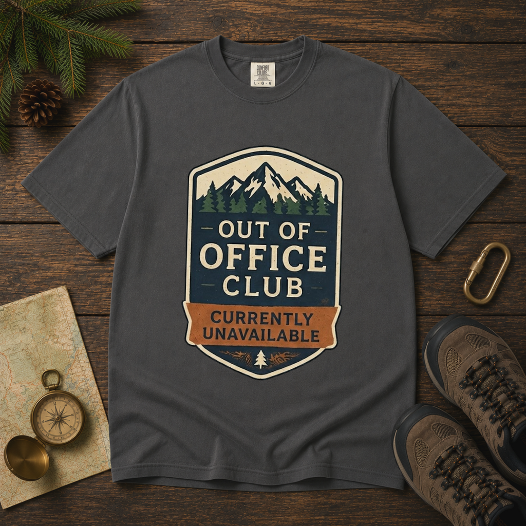 Out of Office Club – Retro Badge T-Shirt | Explorer Edition
