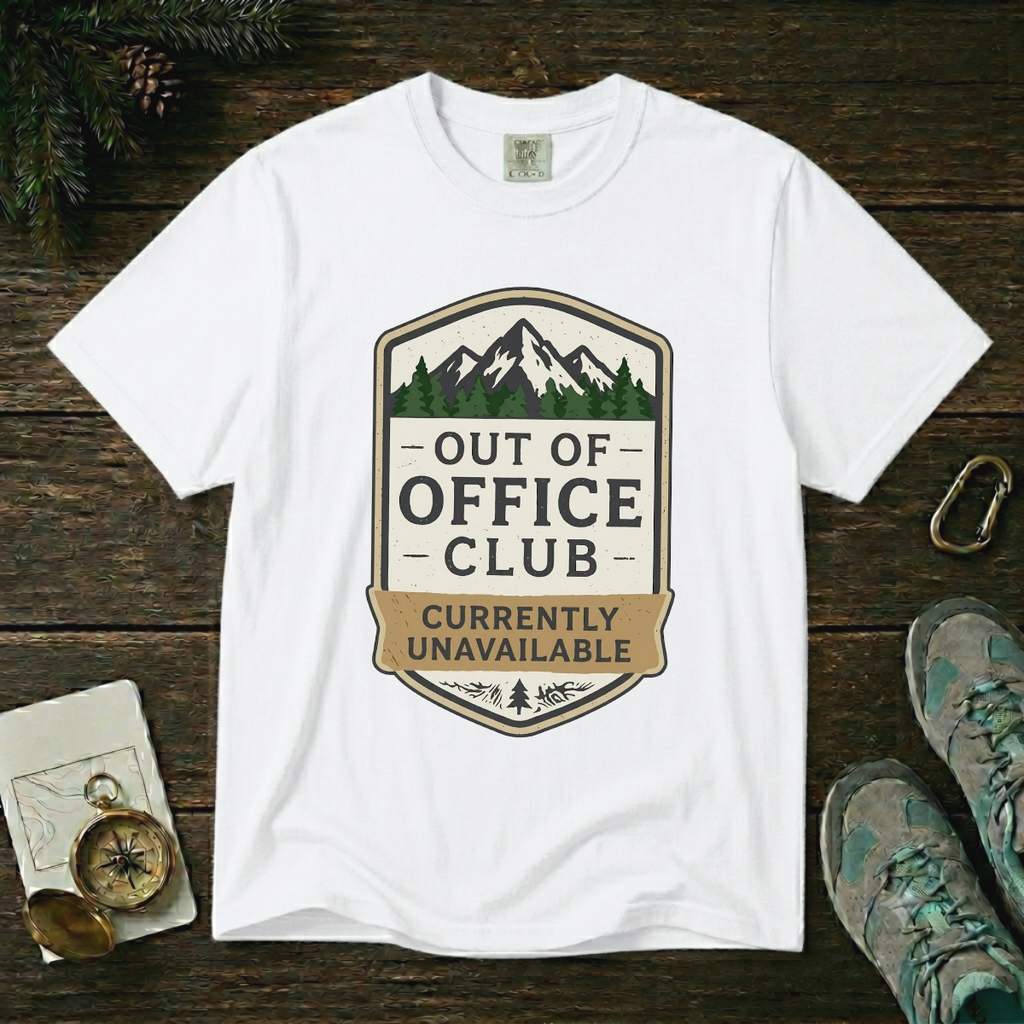 Out of Office Club – Retro Badge T-Shirt | Explorer Edition