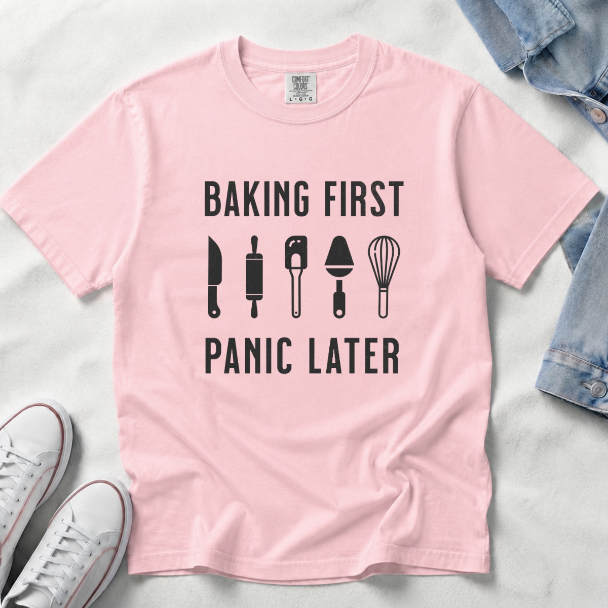 Baking First, Panic Later – Funny Baker T-Shirt | Explorer Edition