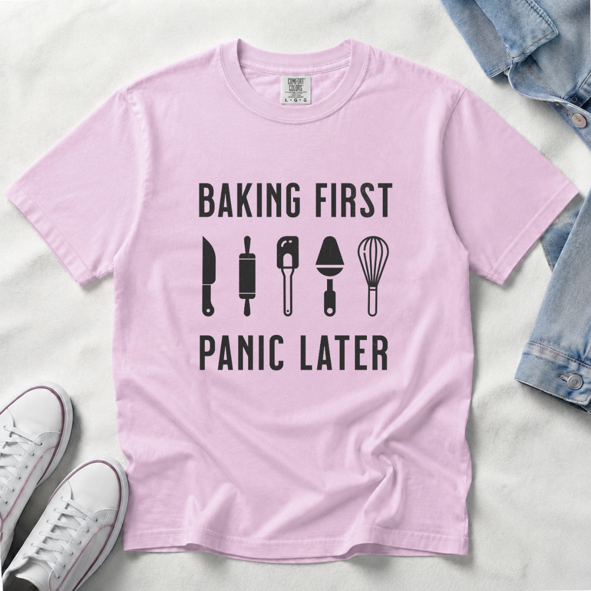 Baking First, Panic Later – Funny Baker T-Shirt | Explorer Edition