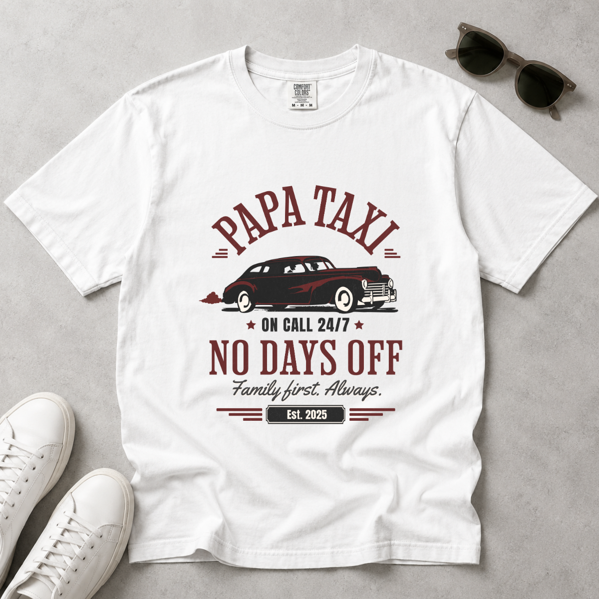 Papa Taxi Since 2025 – Vintage Dad T-Shirt, Gift for Dad