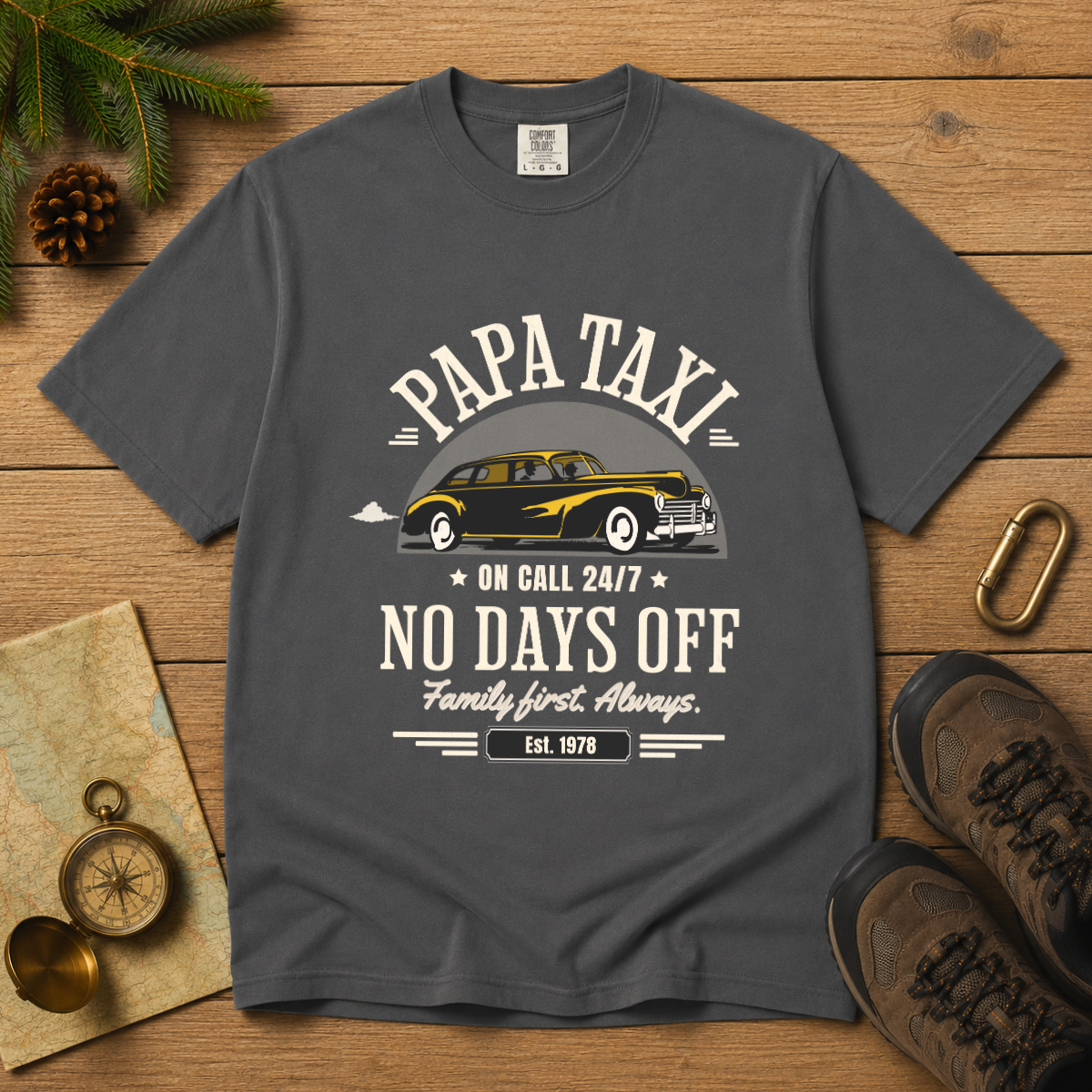 Papa Taxi Since 1978 – Vintage Dad T-Shirt, Gift for Dad