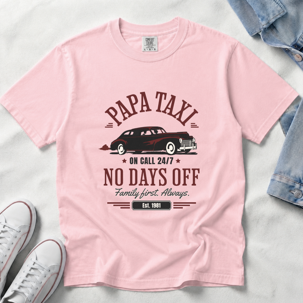 Papa Taxi Since 1981 – Vintage Dad T-Shirt, Gift for Dad