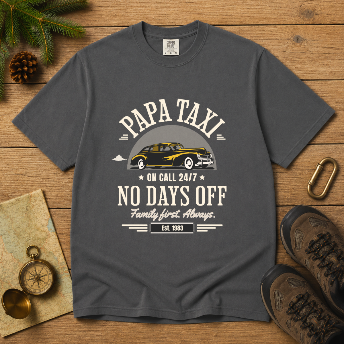 Papa Taxi Since 1983 – Vintage Dad T-Shirt, Gift for Dad