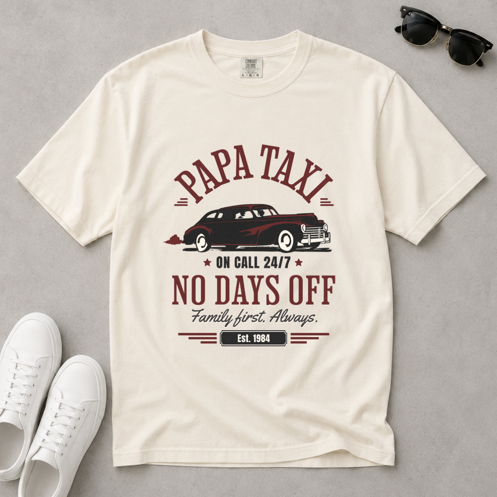 Papa Taxi Since 1984 – Vintage Dad T-Shirt, Gift for Dad